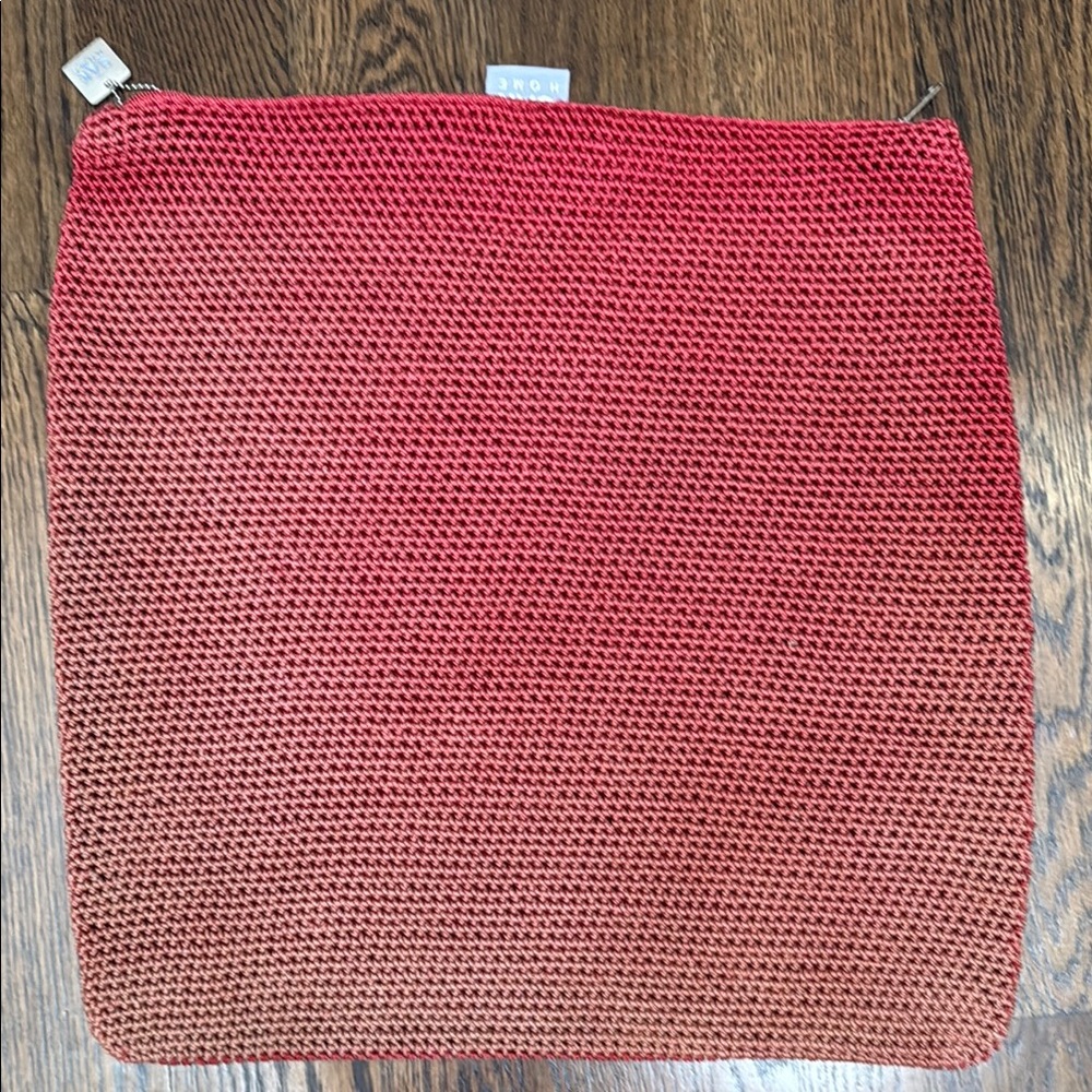 The Sak Red and Brown Accent Pillow Cover